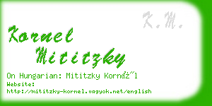 kornel mititzky business card